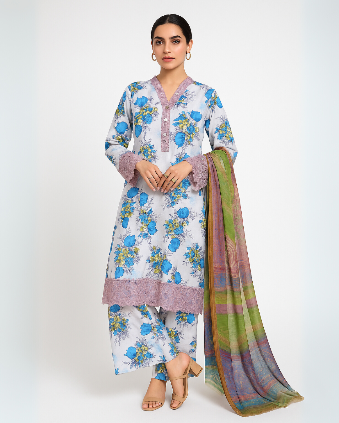 3 PIECE - EMBROIDERED LAWN SUIT