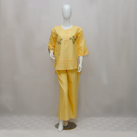 2 Piece Embroidered Cotton Suits