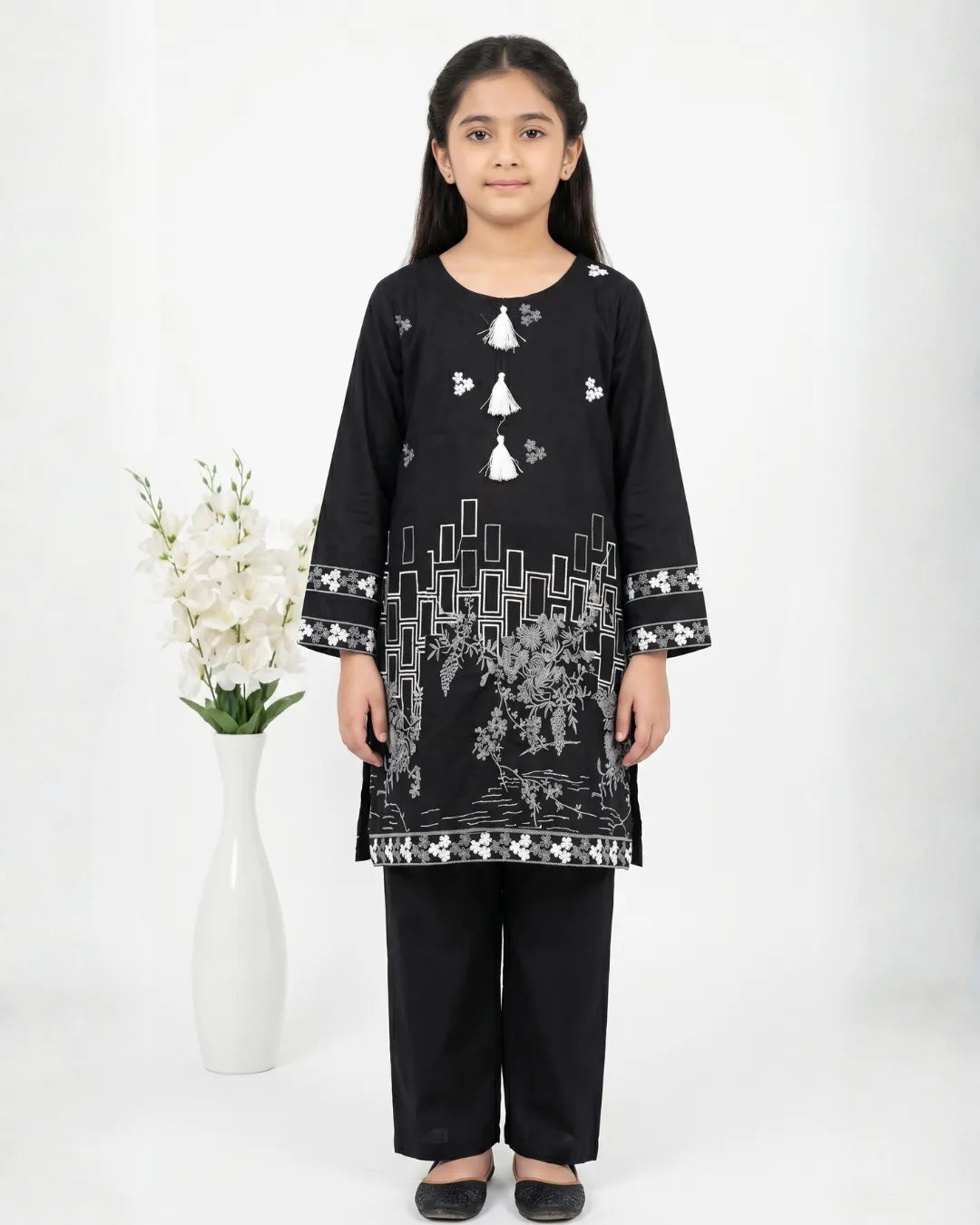 2 PIECE - EMBROIDERED COTTON SUIT