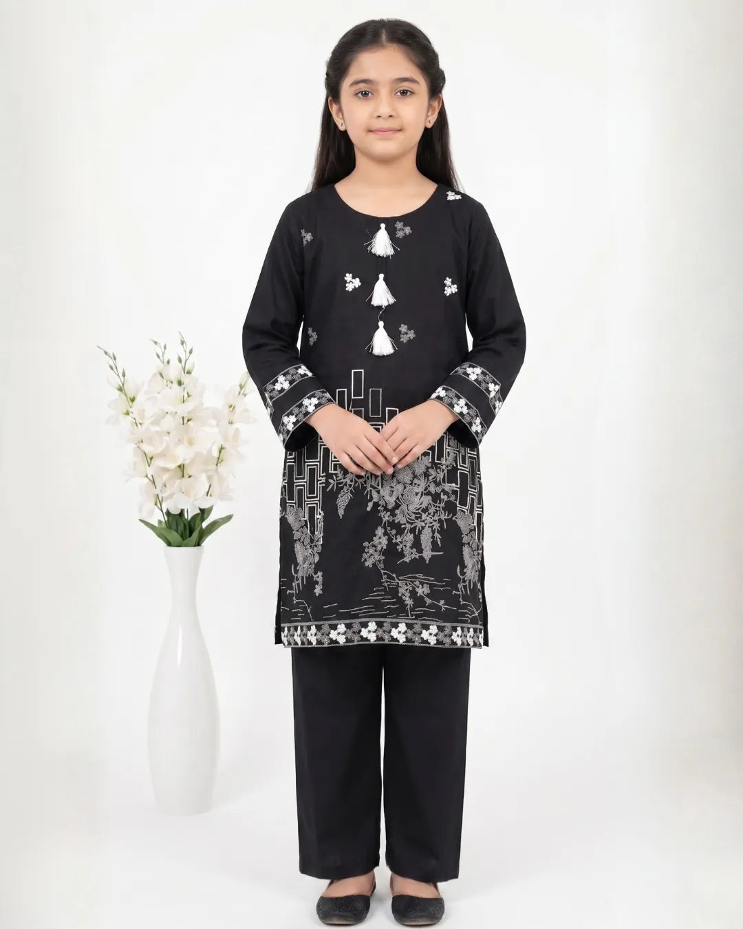 2 PIECE - EMBROIDERED COTTON SUIT
