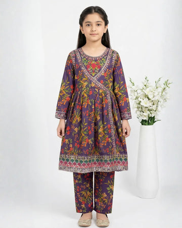 2 PIECE - EMBROIDERED LAWN MAXI SUIT