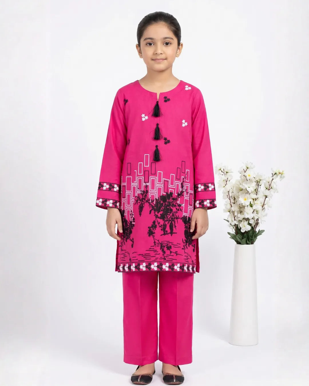 2 PIECE - EMBROIDERED COTTON SUIT