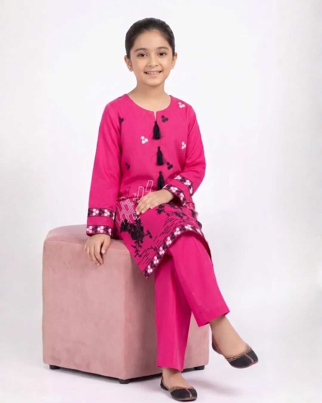 2 PIECE - EMBROIDERED COTTON SUIT