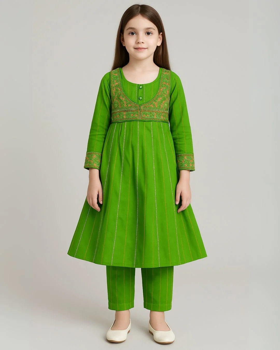 2 PIECE - EMBROIDERED CAMBRIC SUIT