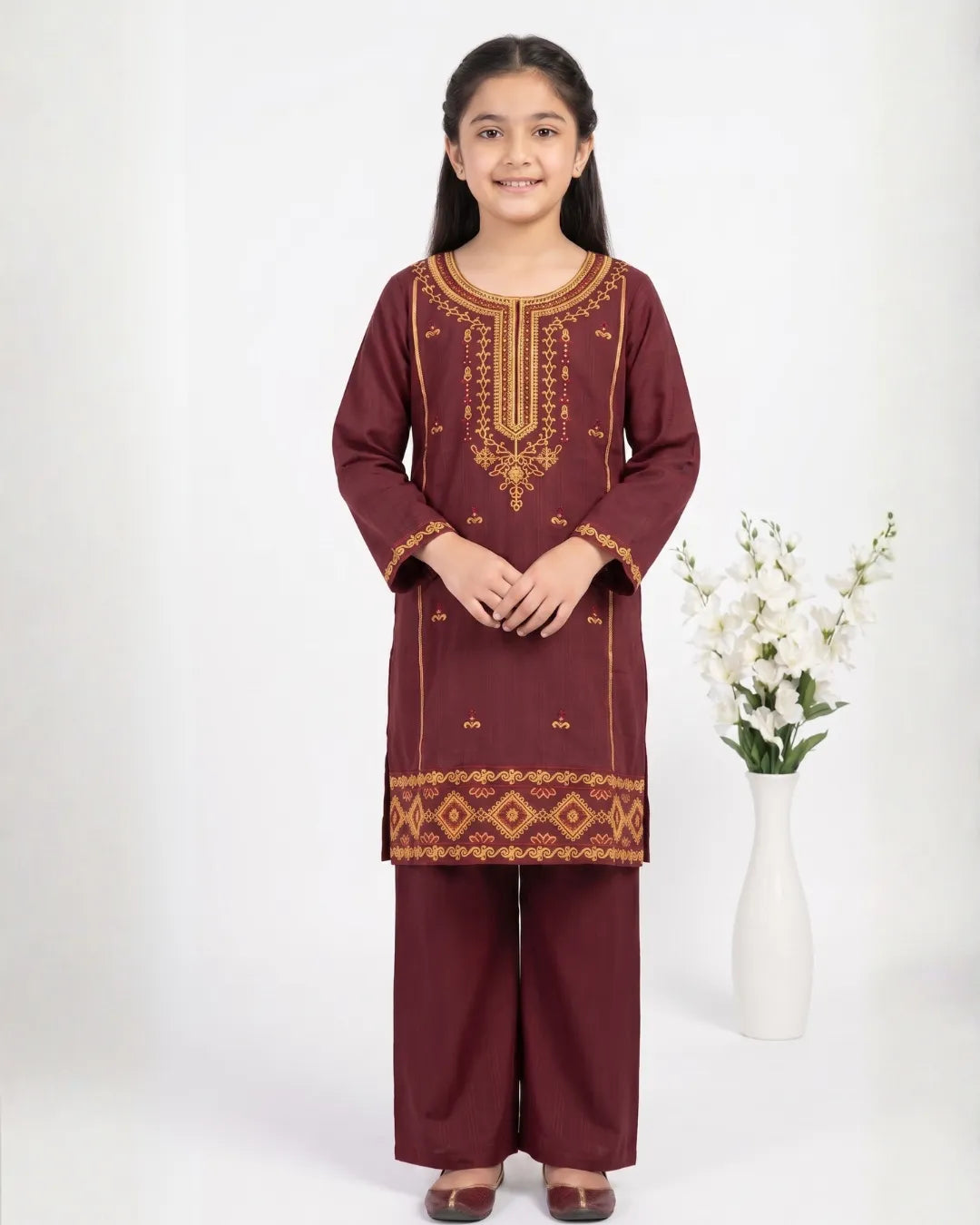 2 PIECE - EMBROIDERED COTTON SUIT