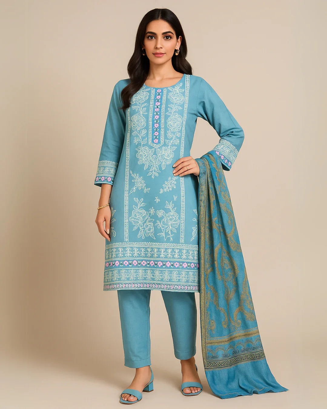 3 PIECE - EMBROIDERED LAWN SUIT