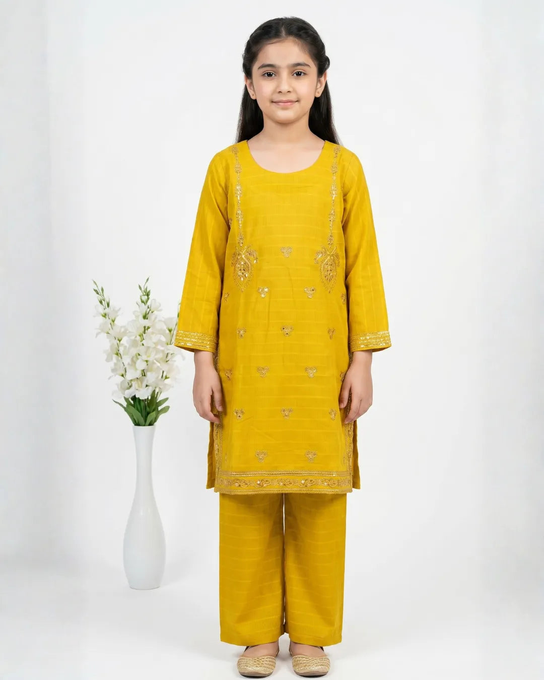 2 PIECE - EMBROIDERED COTTON SUIT