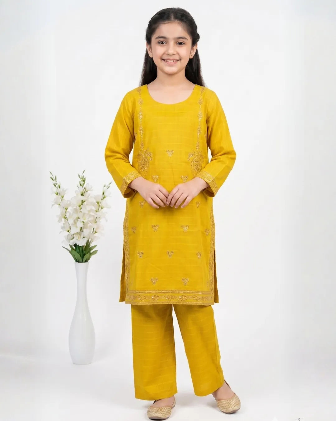 2 PIECE - EMBROIDERED COTTON SUIT