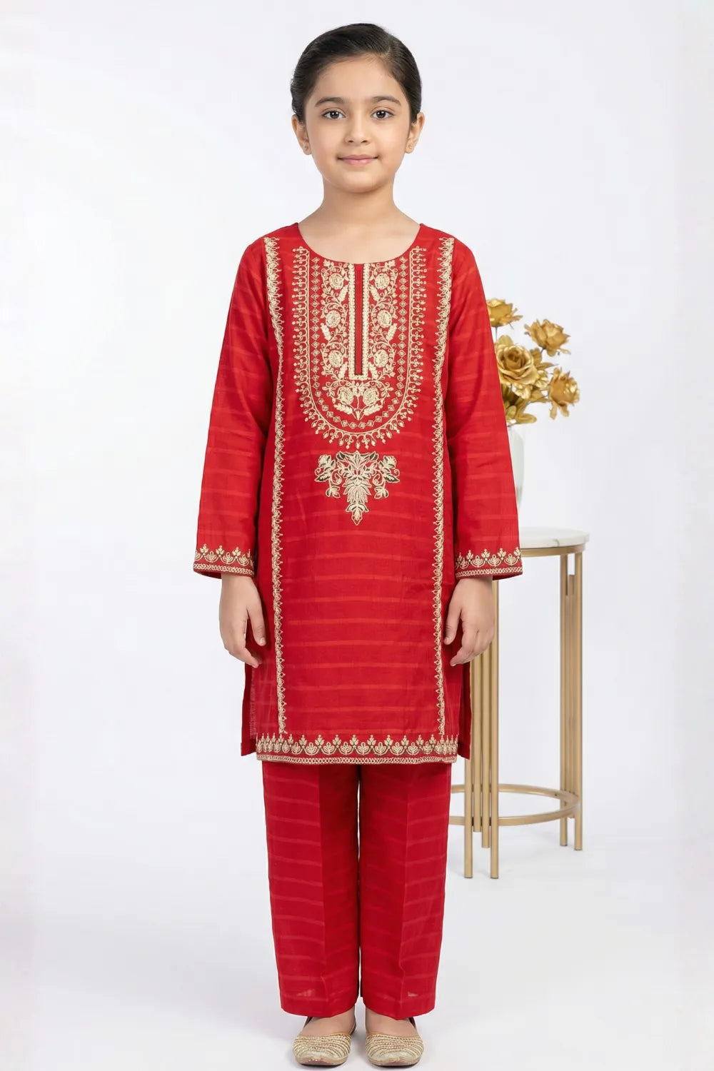2 PIECE - EMBROIDERED COTTON SUIT