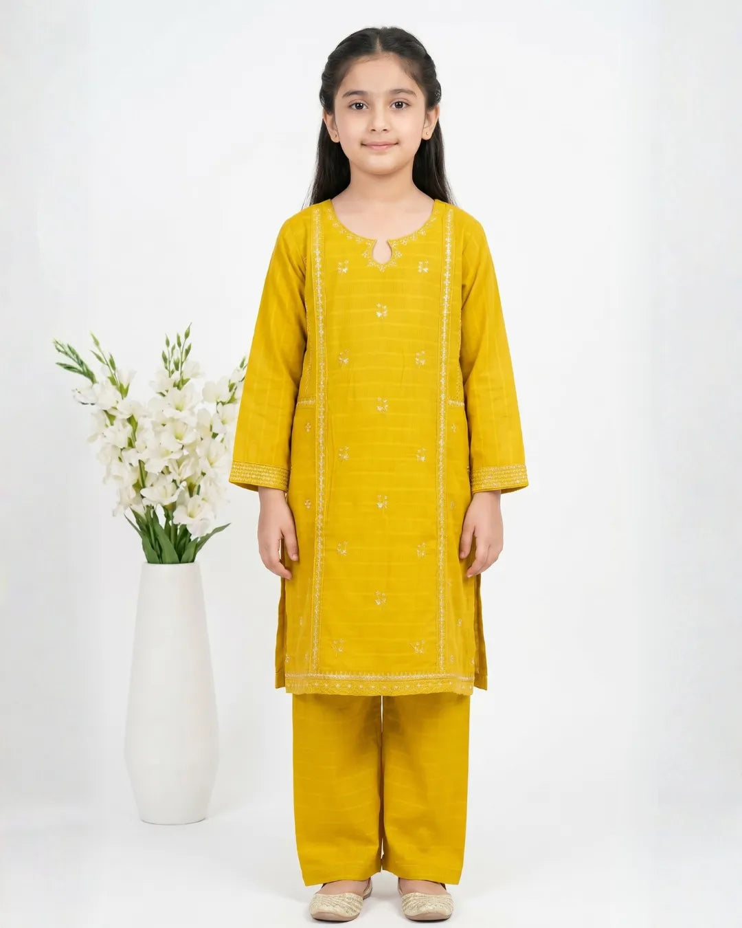 2 PIECE - EMBROIDERED COTTON SUIT