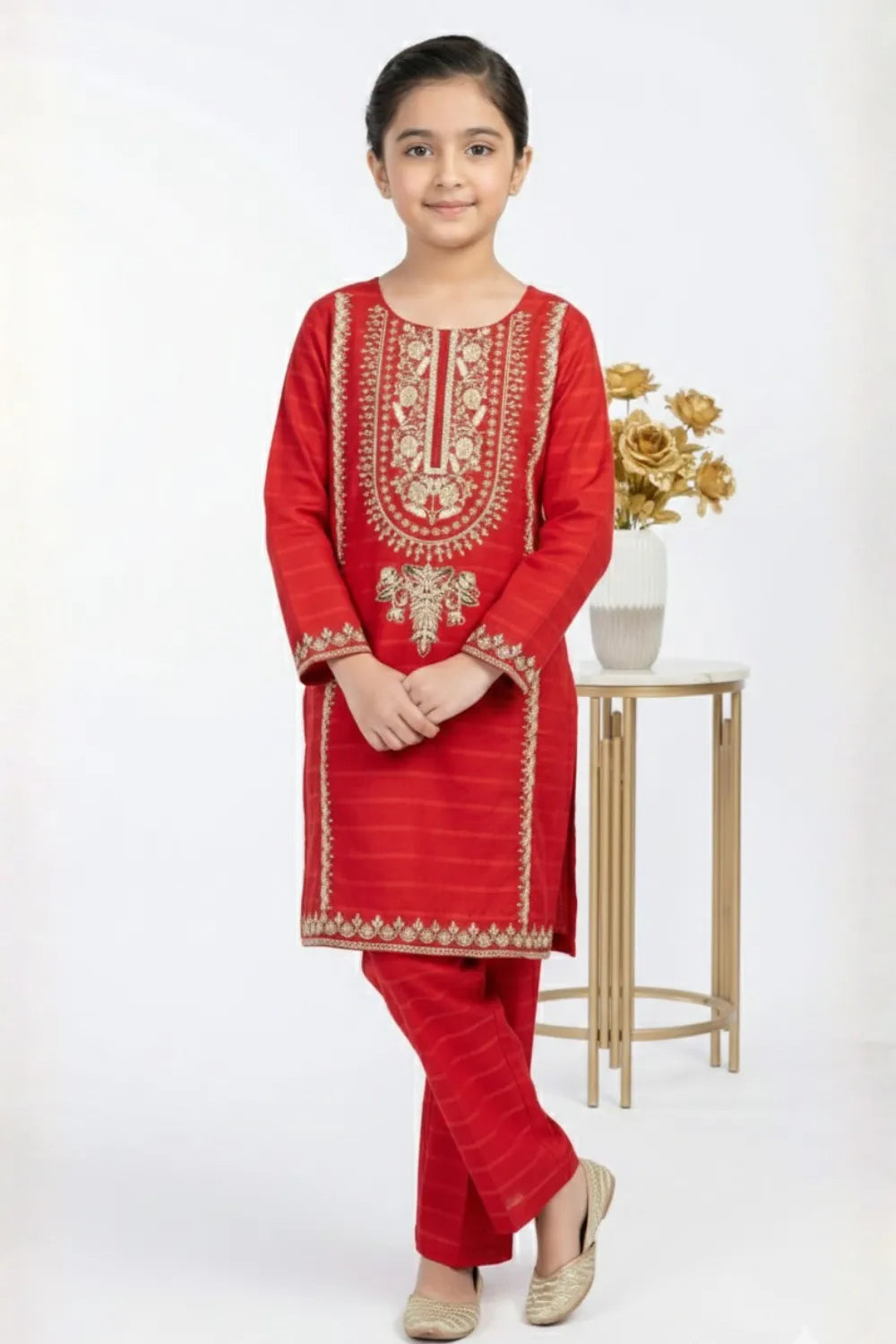 2 PIECE - EMBROIDERED COTTON SUIT