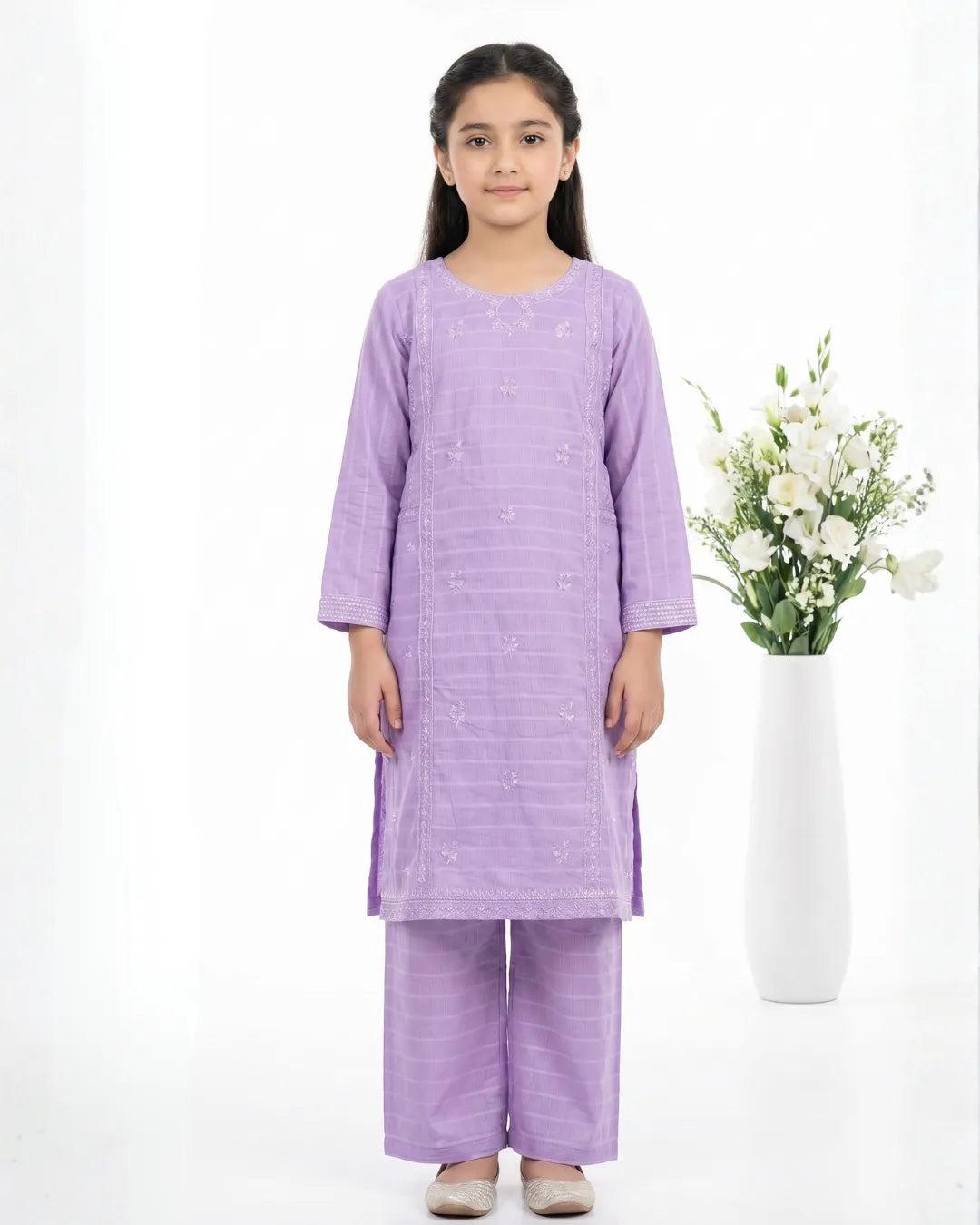 2 PIECE - EMBROIDERED COTTON SUIT