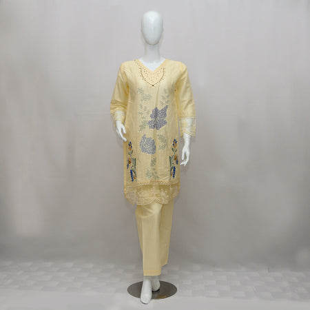 2 Piece Embroidered Cotton Suits