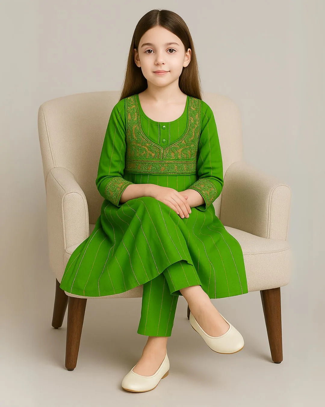 2 PIECE - EMBROIDERED CAMBRIC SUIT