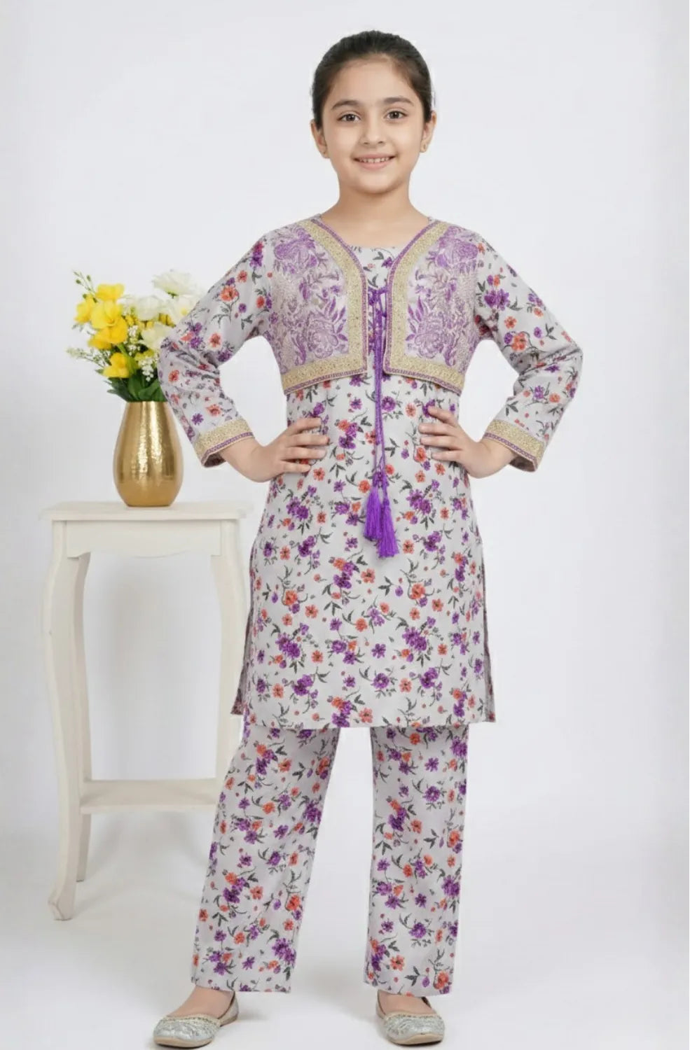 2 PIECE - EMBROIDERED KOTI CAMRIC SUIT