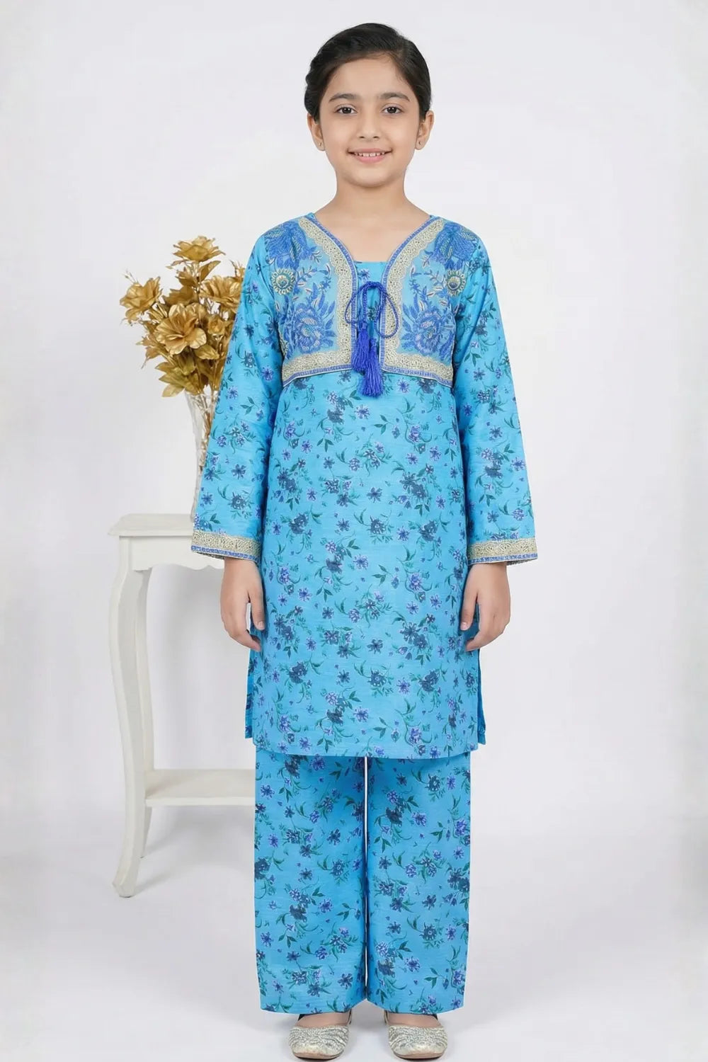 2 PIECE - EMBROIDERED KOTI CAMRIC SUIT