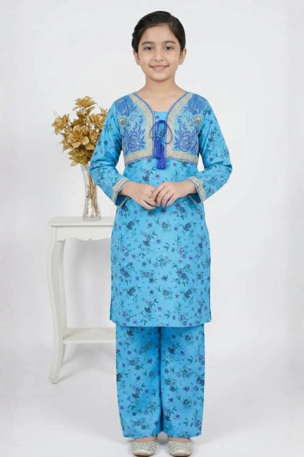 2 PIECE - EMBROIDERED KOTI CAMRIC SUIT
