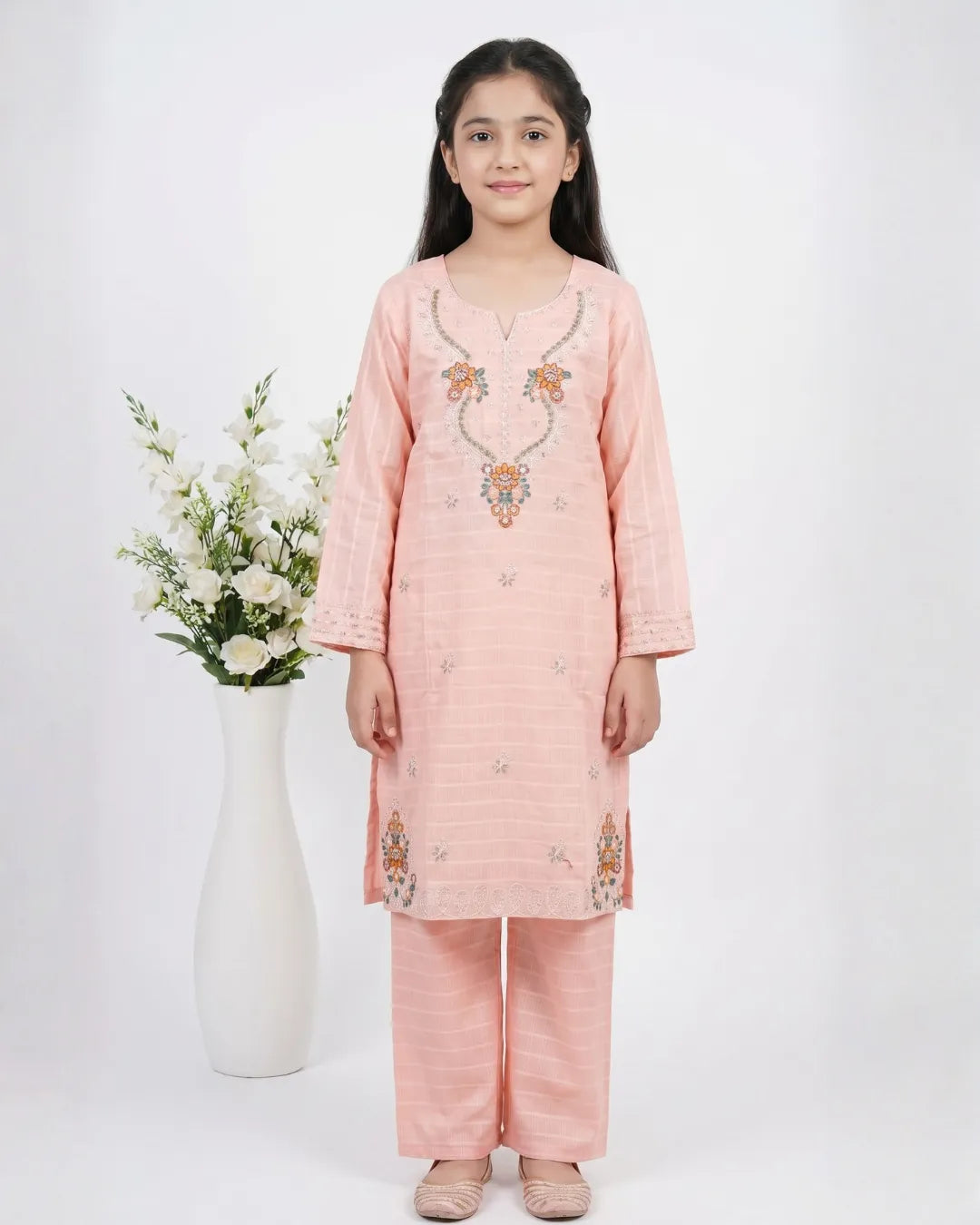 2 PIECE - EMBROIDERED COTTON SUIT