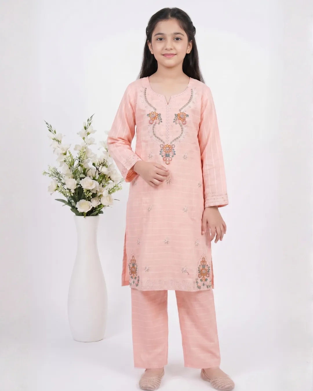 2 PIECE - EMBROIDERED COTTON SUIT