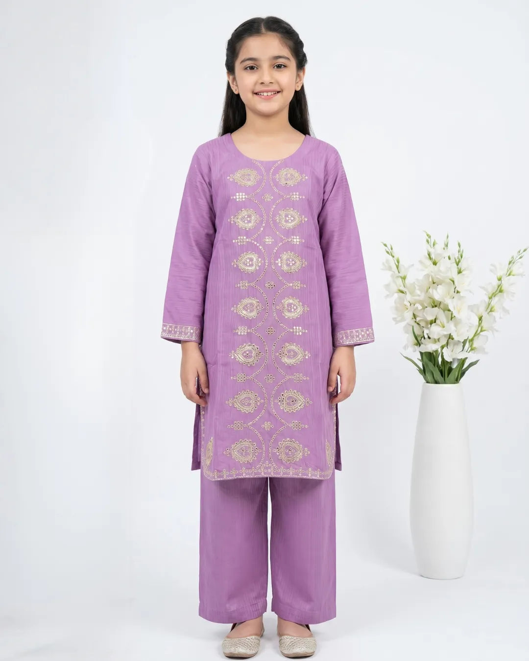 2 PIECE - EMBROIDERED COTTON SUIT
