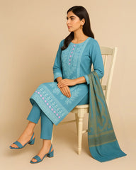 3 PIECE - EMBROIDERED LAWN SUIT
