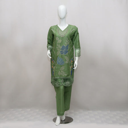 2 Piece Embroidered Cotton Suits
