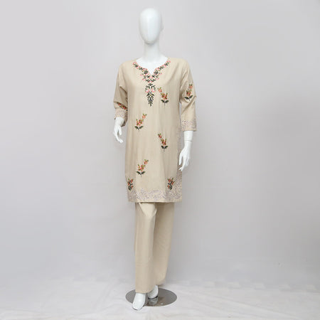2 PIECE EMBROIDERED KHADDAR SUIT