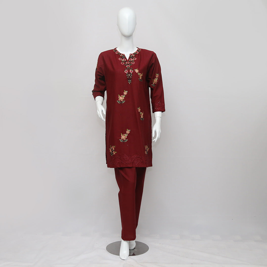 2 PIECE EMBROIDERED KHADDAR SUIT