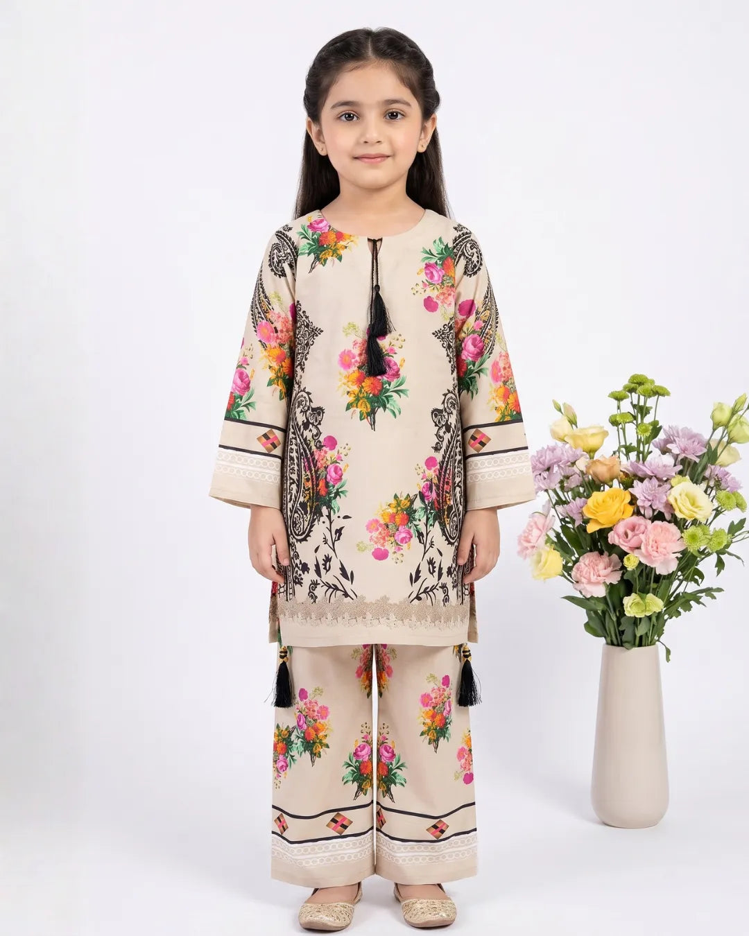 2 PIECE - PRINTED CAMBRIC SUIT