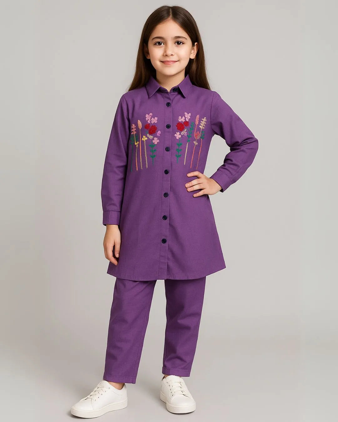 2 PIECE - EMBROIDERED COTTON SUIT