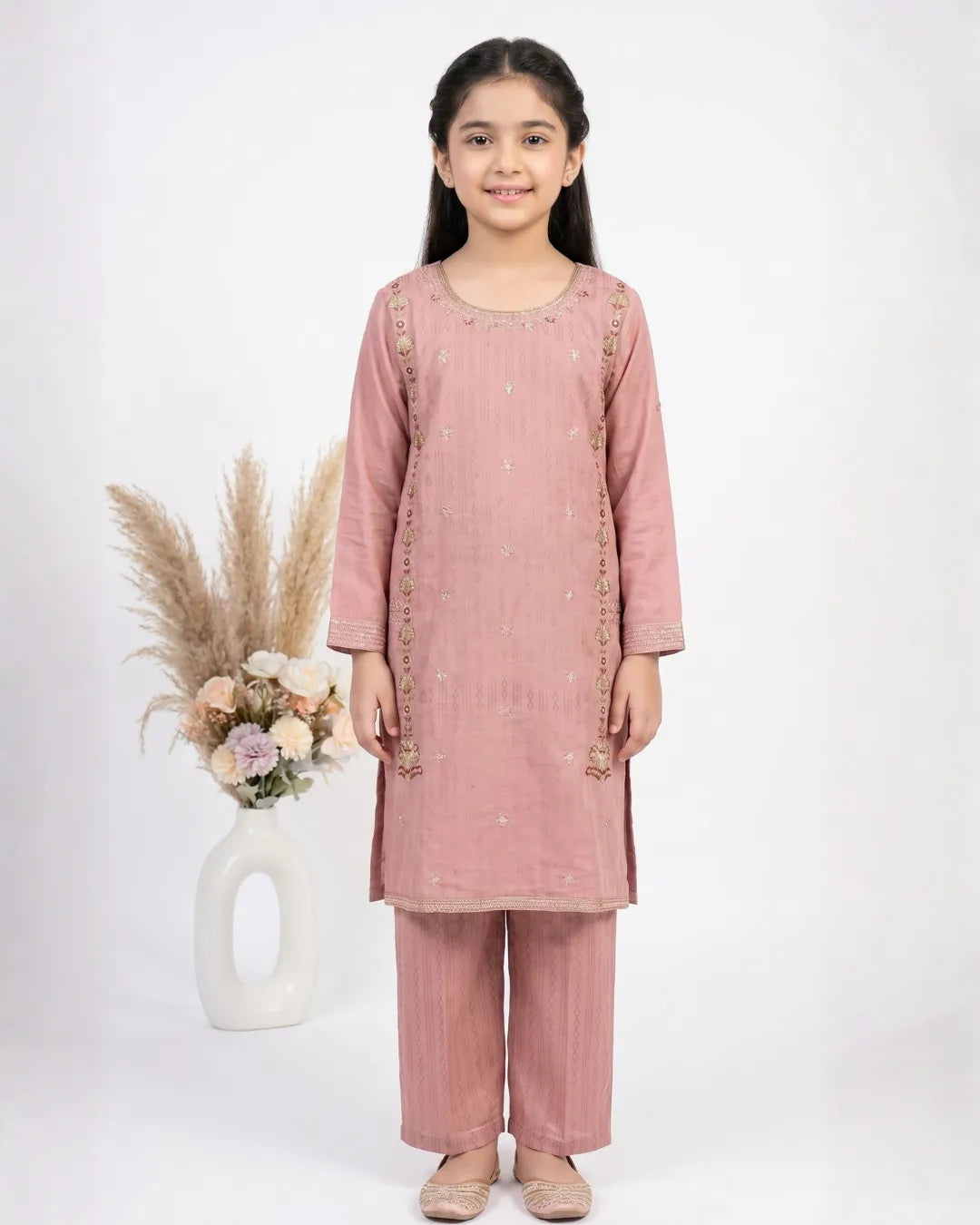 2 PIECE - EMBROIDERED COTTON SUIT