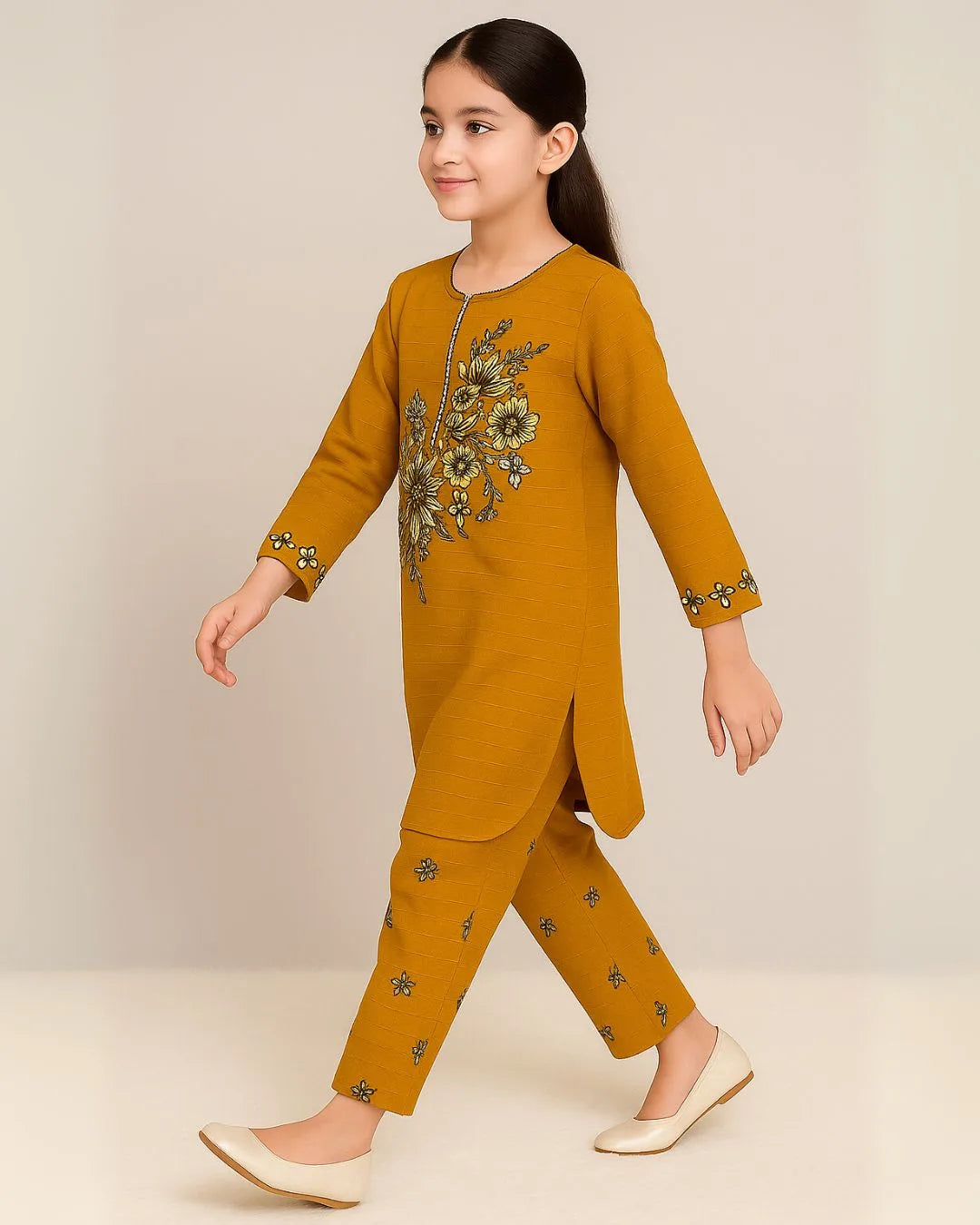 2 PIECE - EMBROIDERED COTTON SUIT