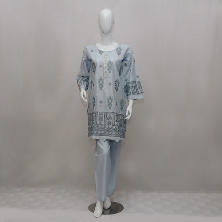 2 Piece Embroidered Cotton Suits