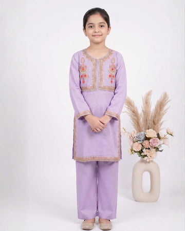 2 PIECE - EMBROIDERED COTTON SUIT
