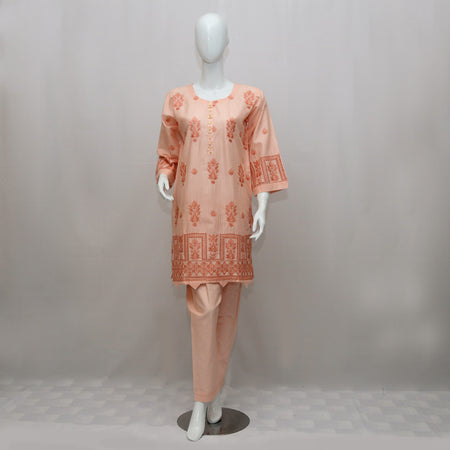 2 Piece Embroidered Cotton Suits