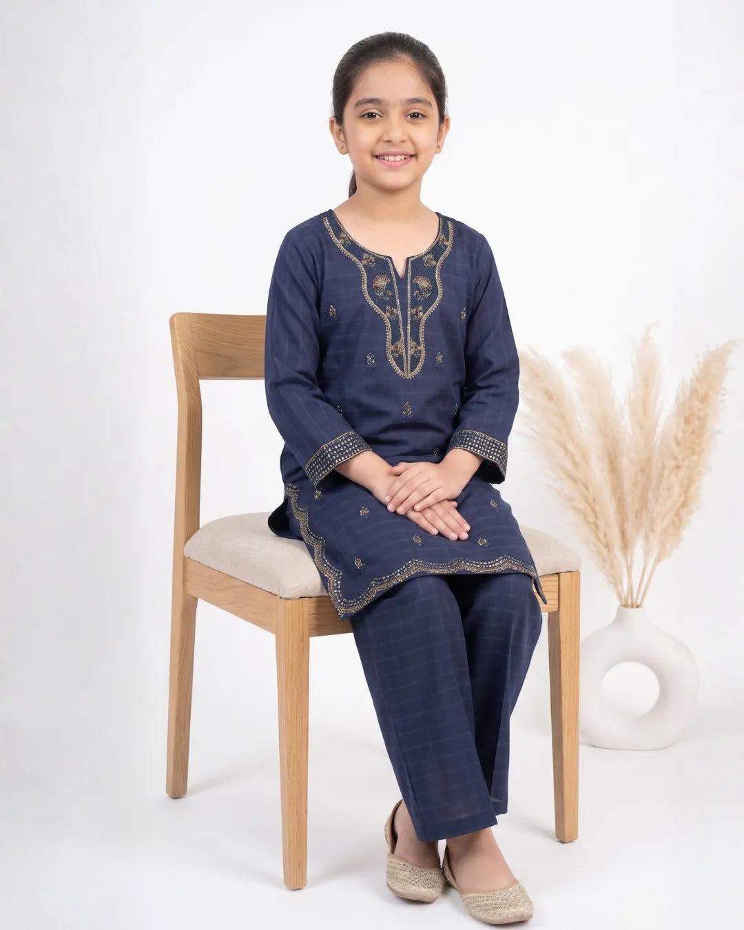 2 PIECE - EMBROIDERED COTTON SUIT