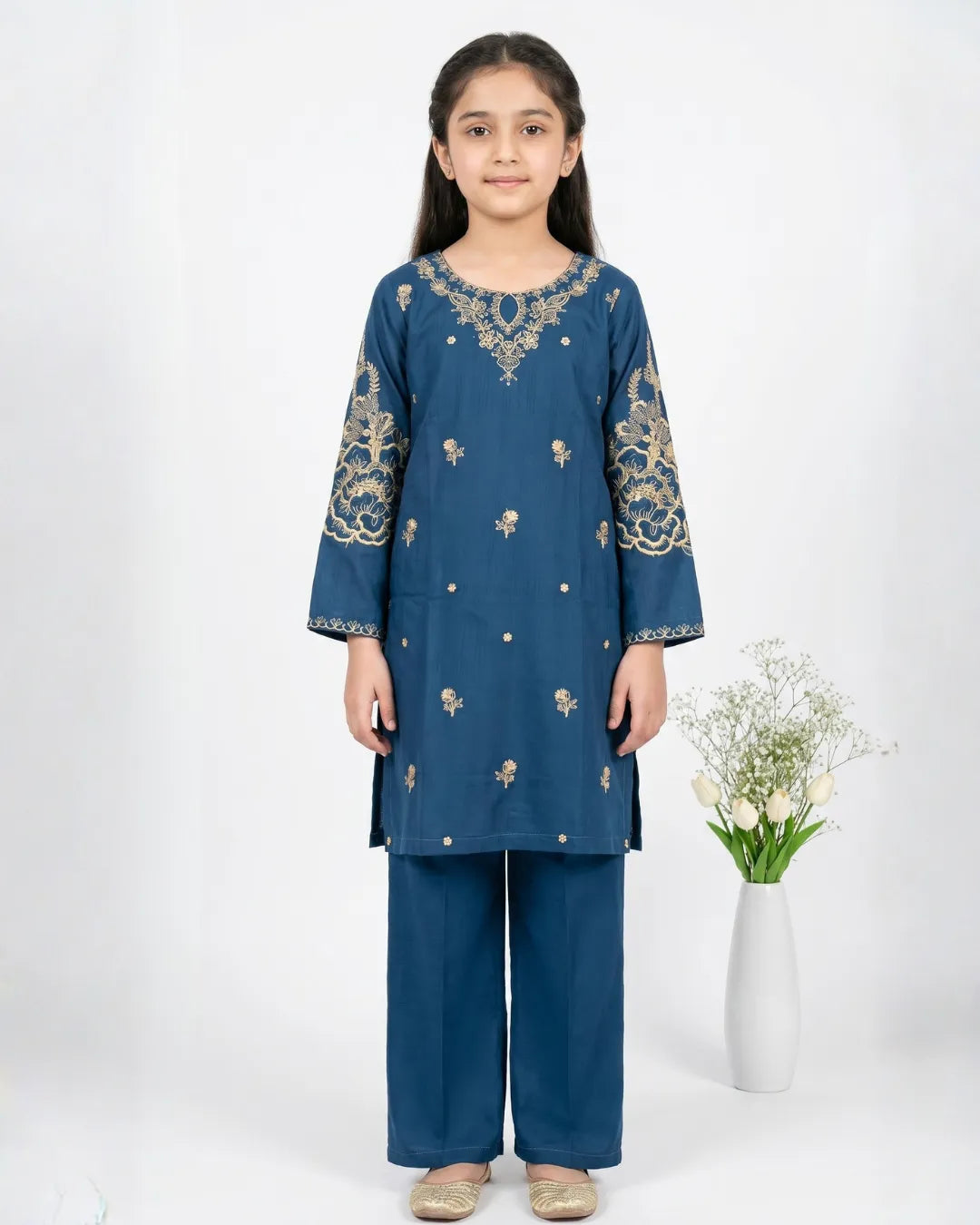 2 PIECE - EMBROIDERED COTTON SUIT