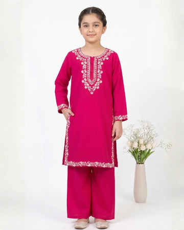 2 PIECE - EMBROIDERED COTTON SUIT