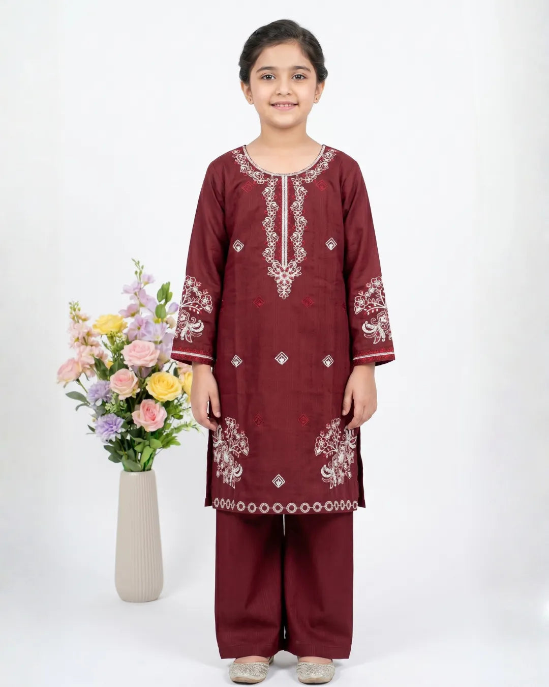 2 PIECE - EMBROIDERED COTTON SUIT