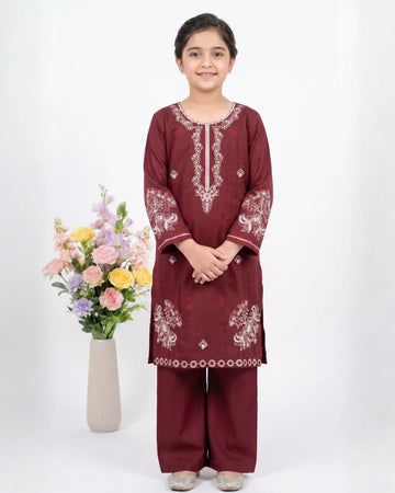 2 PIECE - EMBROIDERED COTTON SUIT