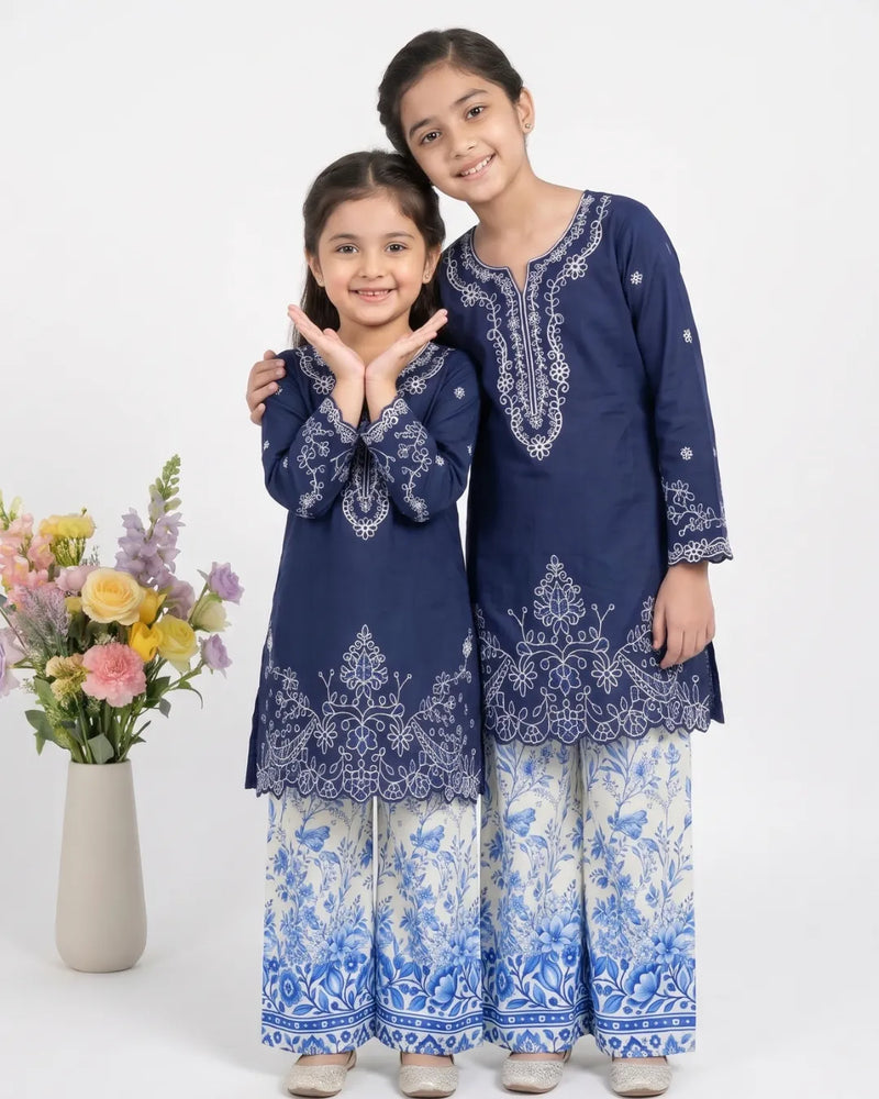 2 PIECE - EMBROIDERED COTTON SUIT