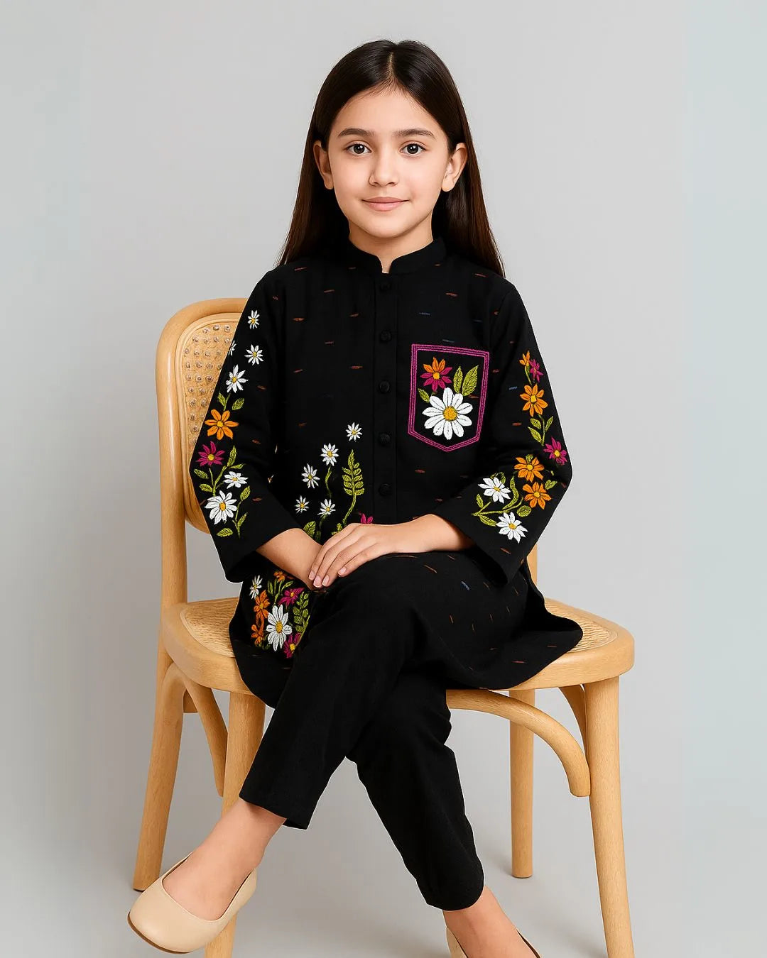 2 PIECE - EMBROIDERED COTTON SUIT