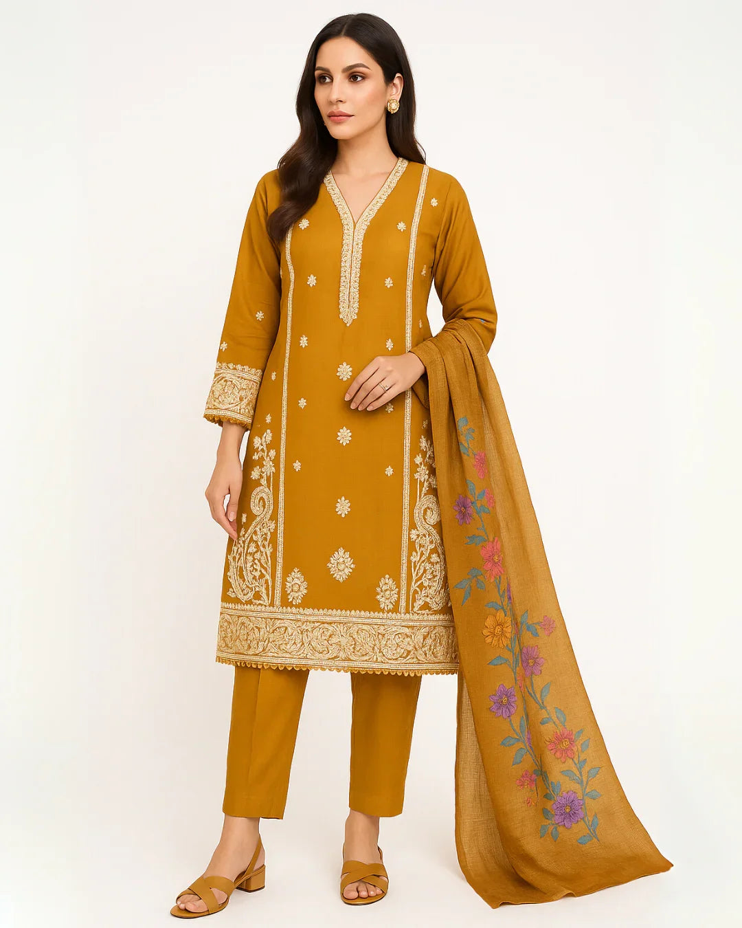 3 PIECE - EMBROIDERED LAWN SUIT