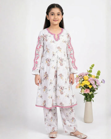 2 PIECE - FRONT/BACK EMBROIDERED LAWN SUIT