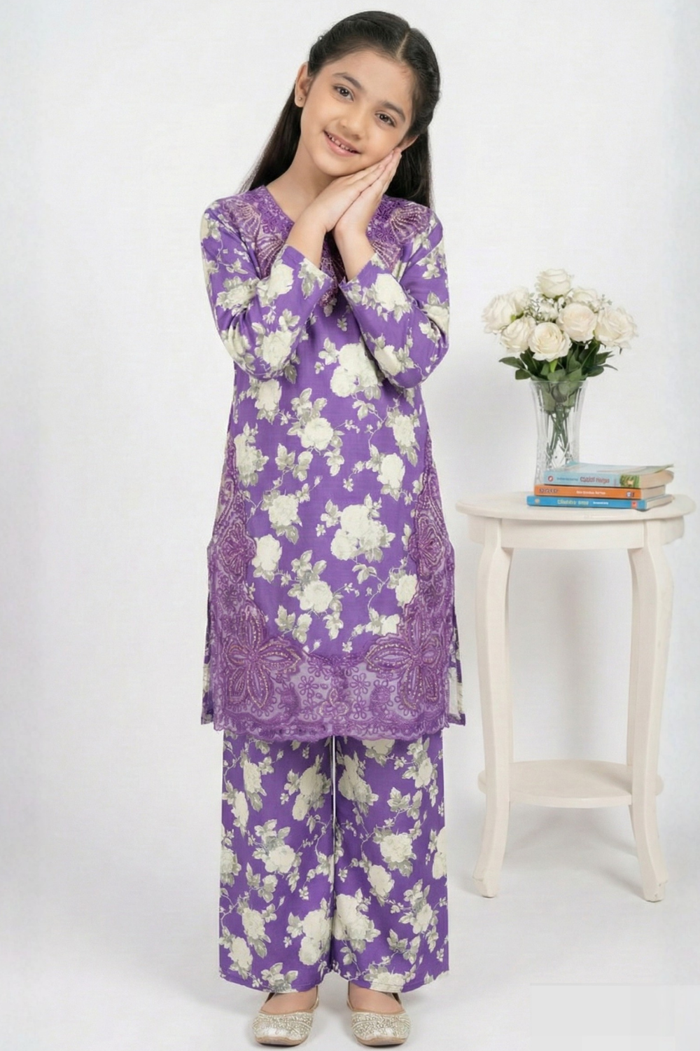 2 PIECE - EMBROIDERED CAMRIC SUIT