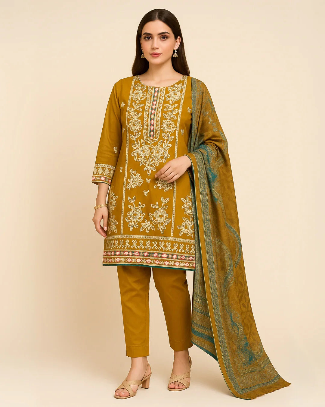 3 PIECE - EMBROIDERED LAWN SUIT