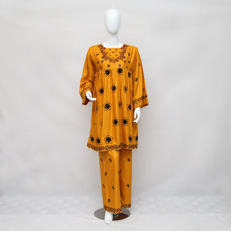 2 PIECE EMBROIDERED LINEN SUIT