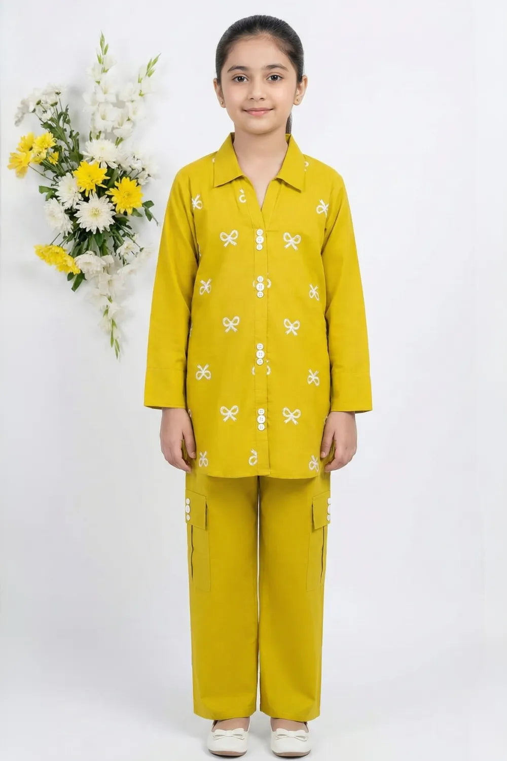 2 PIECE - EMBROIDERED COTTON CARGO SUIT