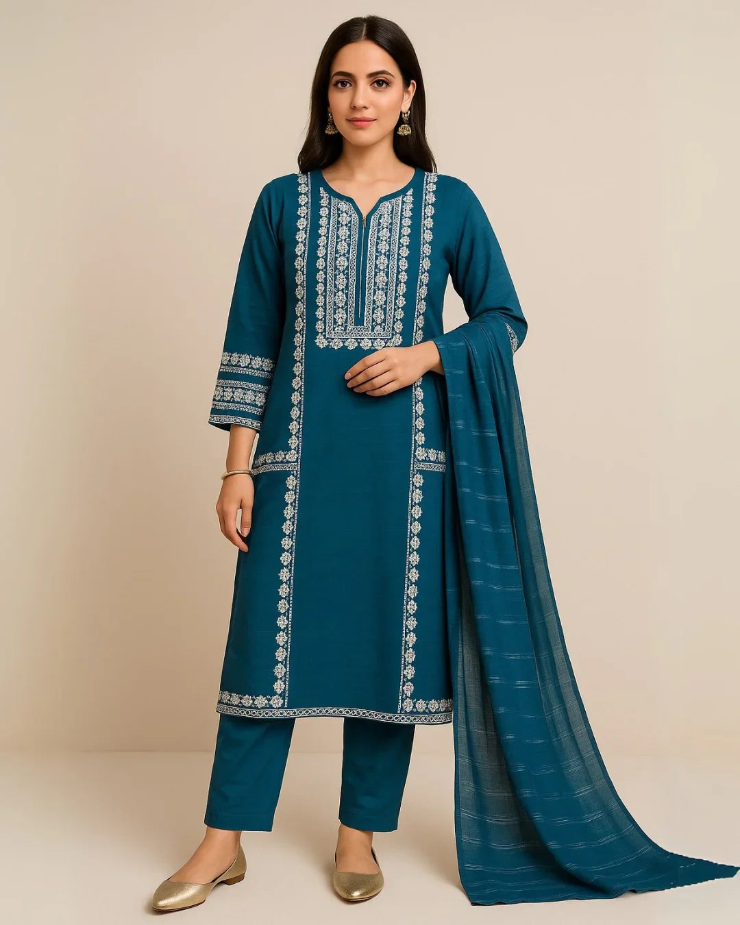 3 PIECE - EMBROIDERED LAWN SUIT
