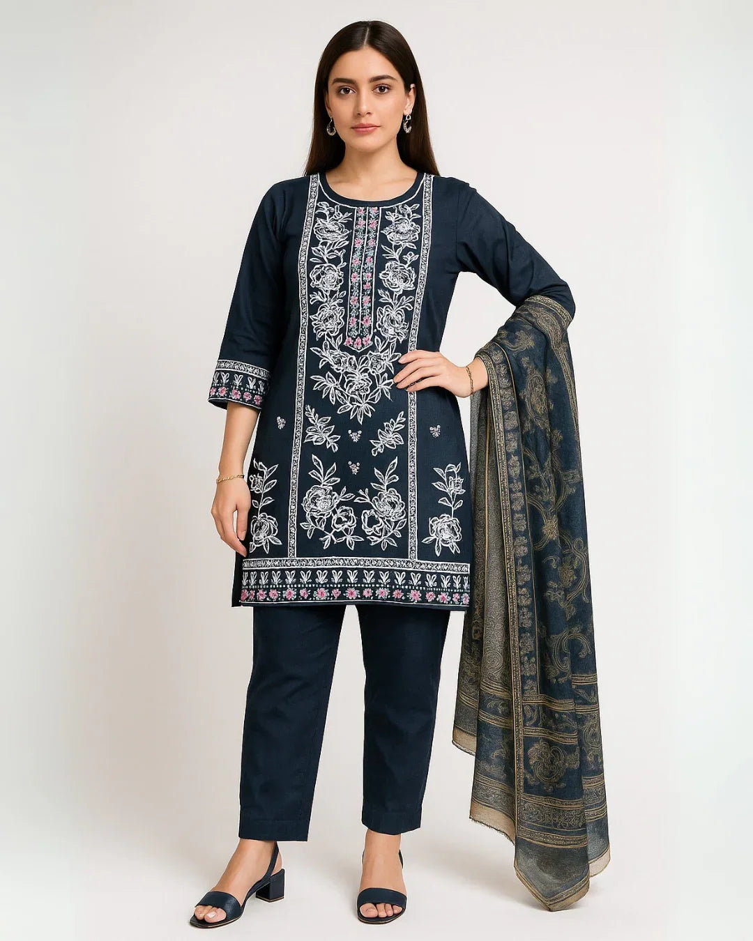 3 PIECE - EMBROIDERED LAWN SUIT